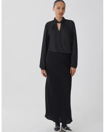 Bluza texturata cu decupaje, Negru