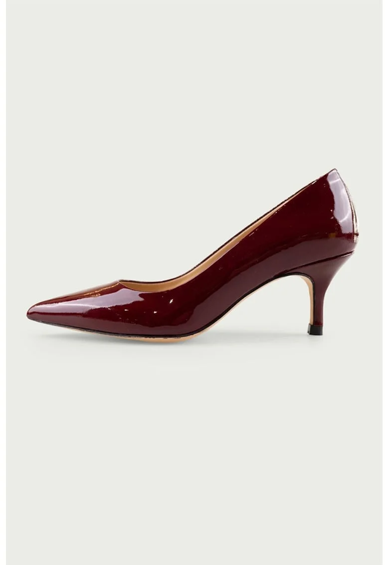 Pantofi de piele cu varf ascutit Julie, Rosu/Visiniu