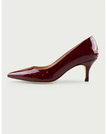 Pantofi de piele cu varf ascutit Julie, Rosu/Visiniu