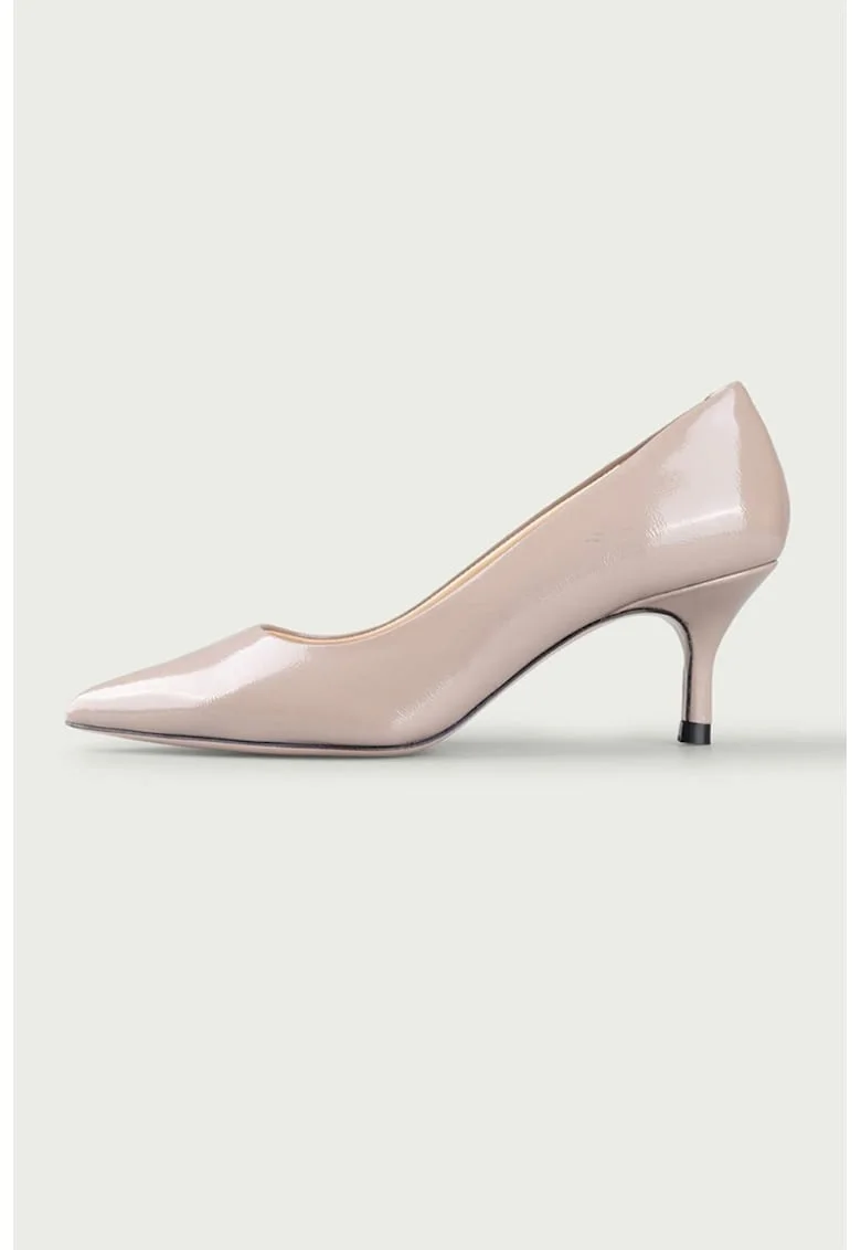 Pantofi de piele cu varf ascutit Julie, Roz prafuit