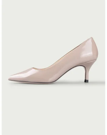 Pantofi de piele cu varf ascutit Julie, Roz prafuit