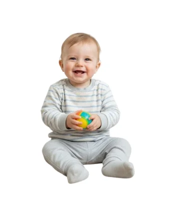 Bluza  din bumbac, crem, cu dungi, pentru copii