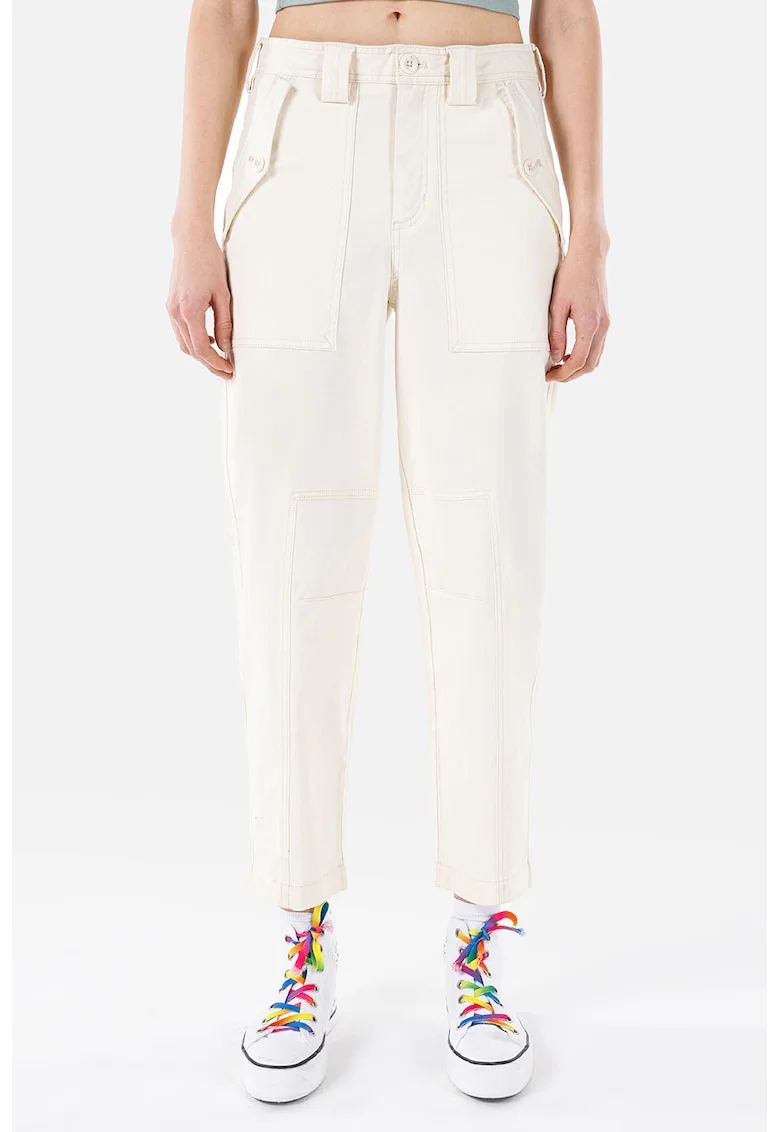 Pantaloni crop conici, Crem