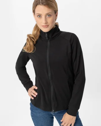 Hanorac fleece cu fermoar, Slim Fit, dama,  F-Moya, negru, Negru