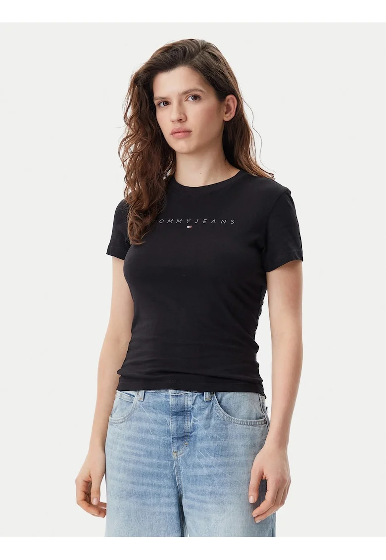Tricou cu imprimeu logo DW0DW20315, Negru