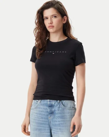 Tricou cu imprimeu logo DW0DW20315, Negru