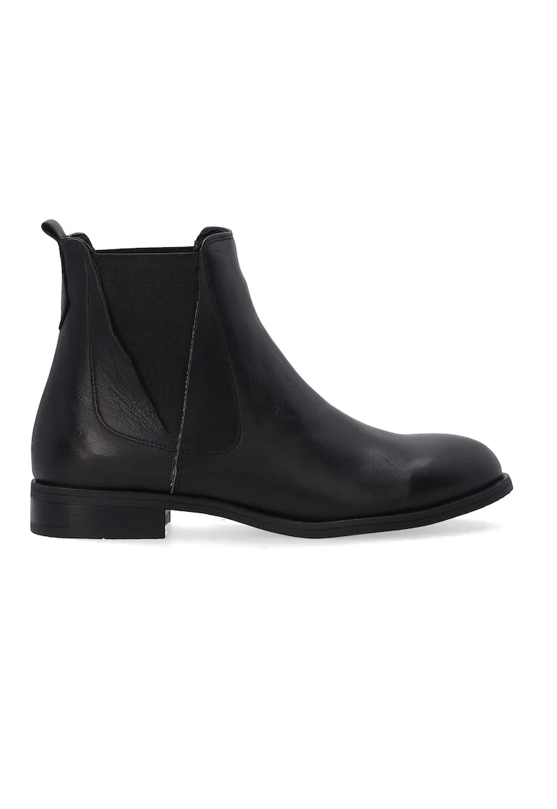 Botine din piele pentru femei cu insertii elastice