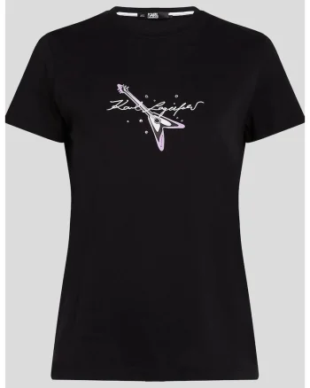 Tricou dama din bumbac 24WW1717, Negru