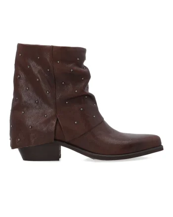 Cizme cowboy cu caramb intors, Maro