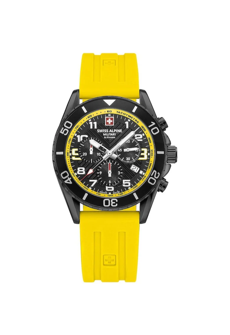 Ceas barbati Swiss Alpine Military Raptor Cronograf, Galben