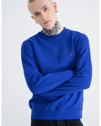 Bluza de trening din amestec de bumbac cu logo discret, Bleumarin