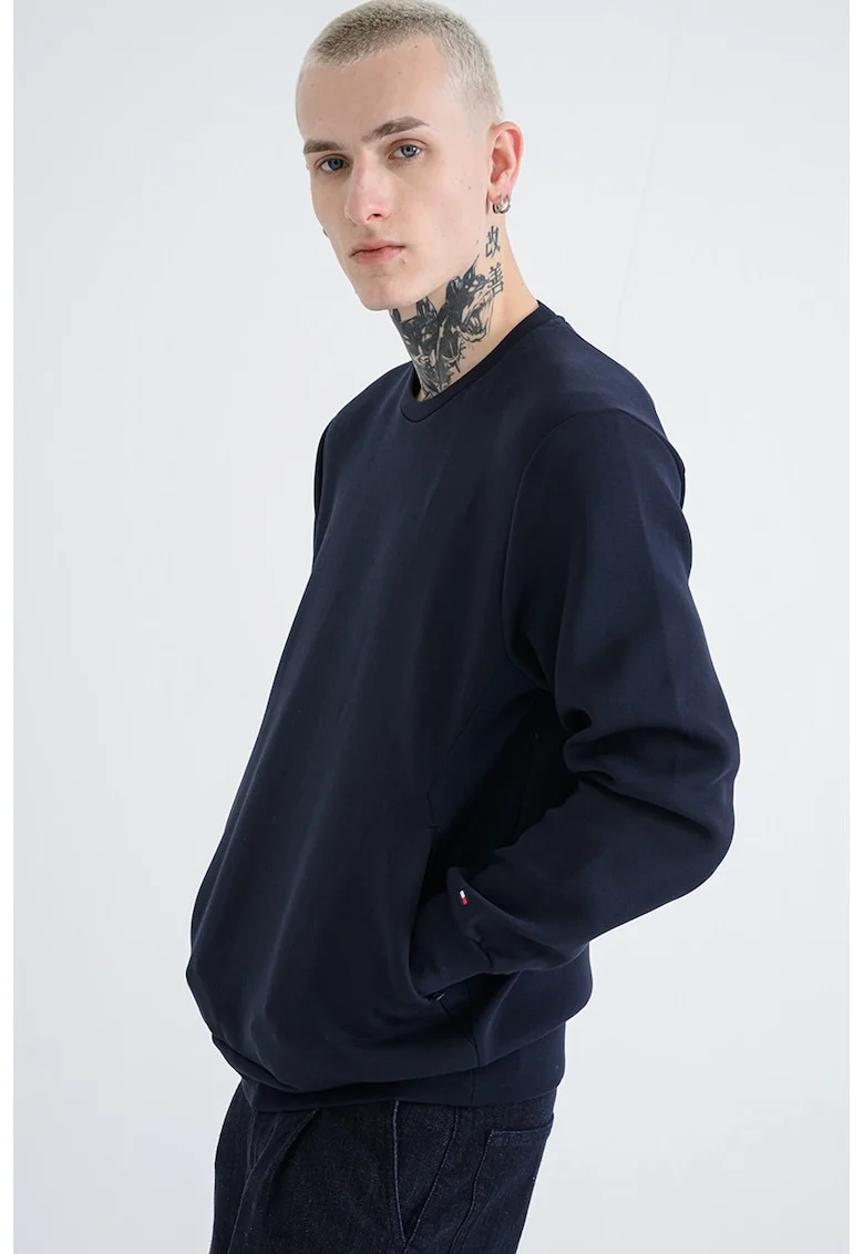 Bluza regular fit de trening din amestec de bumbac, Bleumarin