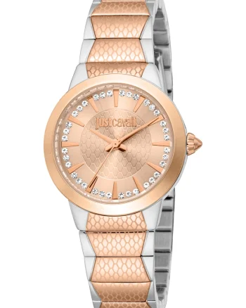 Ceas analog cu model bicolor, Auriu Argintiusqqs, Auriu rose/Argintiu