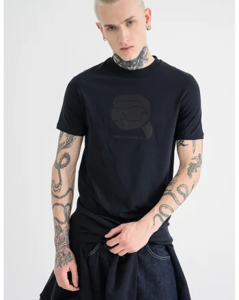 Tricou cu imprimeu logo, Negru stins