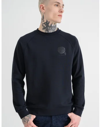 Bluza de trening cu imprimeu logo, Negru stins