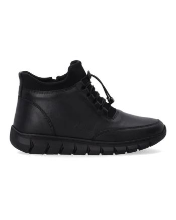 Ghete din piele cu fermoar, Negru