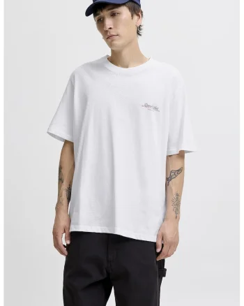 Tricou lejer cu imprimeu pe partea din spate, Alb/Verde/Albastru indigo