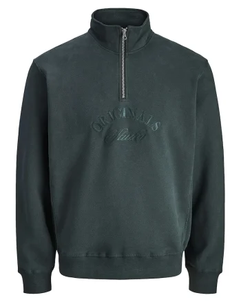 Bluza de trening din amestec de bumbac organic, Verde padure