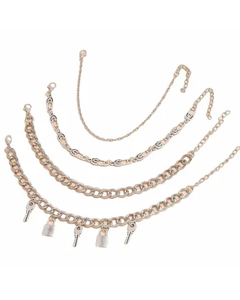 Set 4 bratari argintii, de picior, Torine C1,