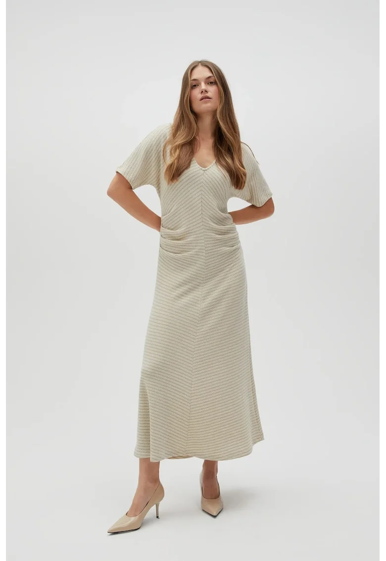 Rochie bej cu dungi, Bej