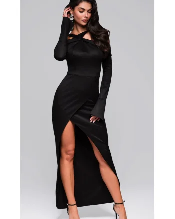 Rochie de seara maxi  LA-OM-DLR250, Negru