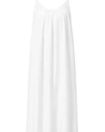 Rochie Maxi,  Fara maneci, Alb, Casual, Captusit