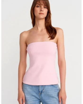 Bluze dama,  croiala slim, roz pudra, bumbac 80%