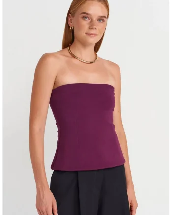 Bluza dama,  slim-fit, elastic, mov ametist, bumbac