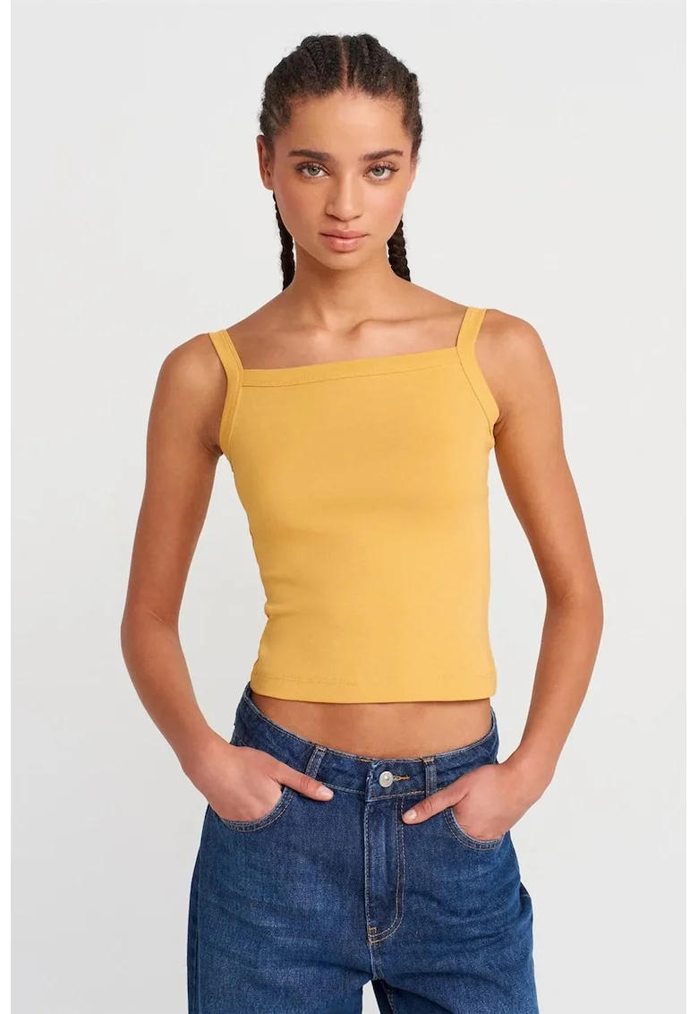 Bluze dama,  Bluza Cami, casual, galben chihlimbar, 100% bumbac