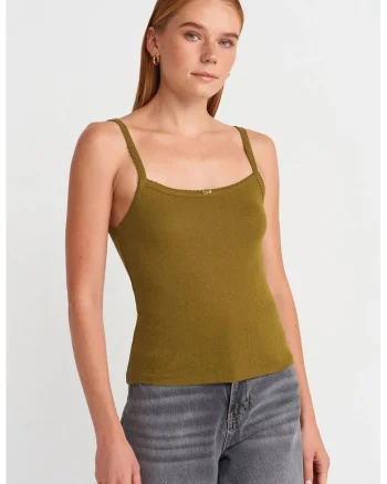 Bluza  bumbac modal texturat, verde masliniu, detaliu funda, slim fit