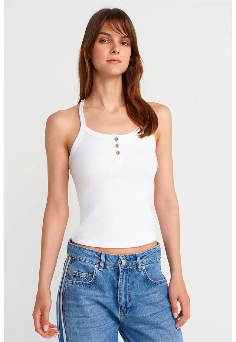 Bluze dama,  Slim Fit, Alb, 47% bumbac, 47% modal, 6% elastan
