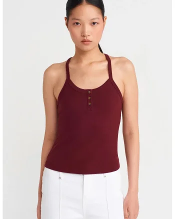 Bluze dama,  Slim Fit, rosu burgundy, bumbac/modal/elastan