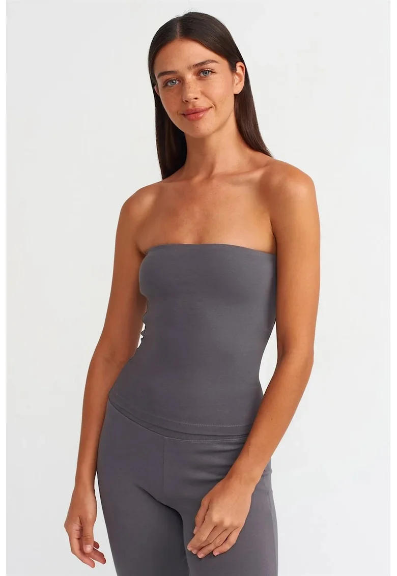 Bluza dama,  gri carbune, bumbac cu elastan