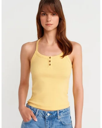 Bluza dama,  tricotata, casual, galben lamaie, 47% bumbac, 47% modal, 6% elastan