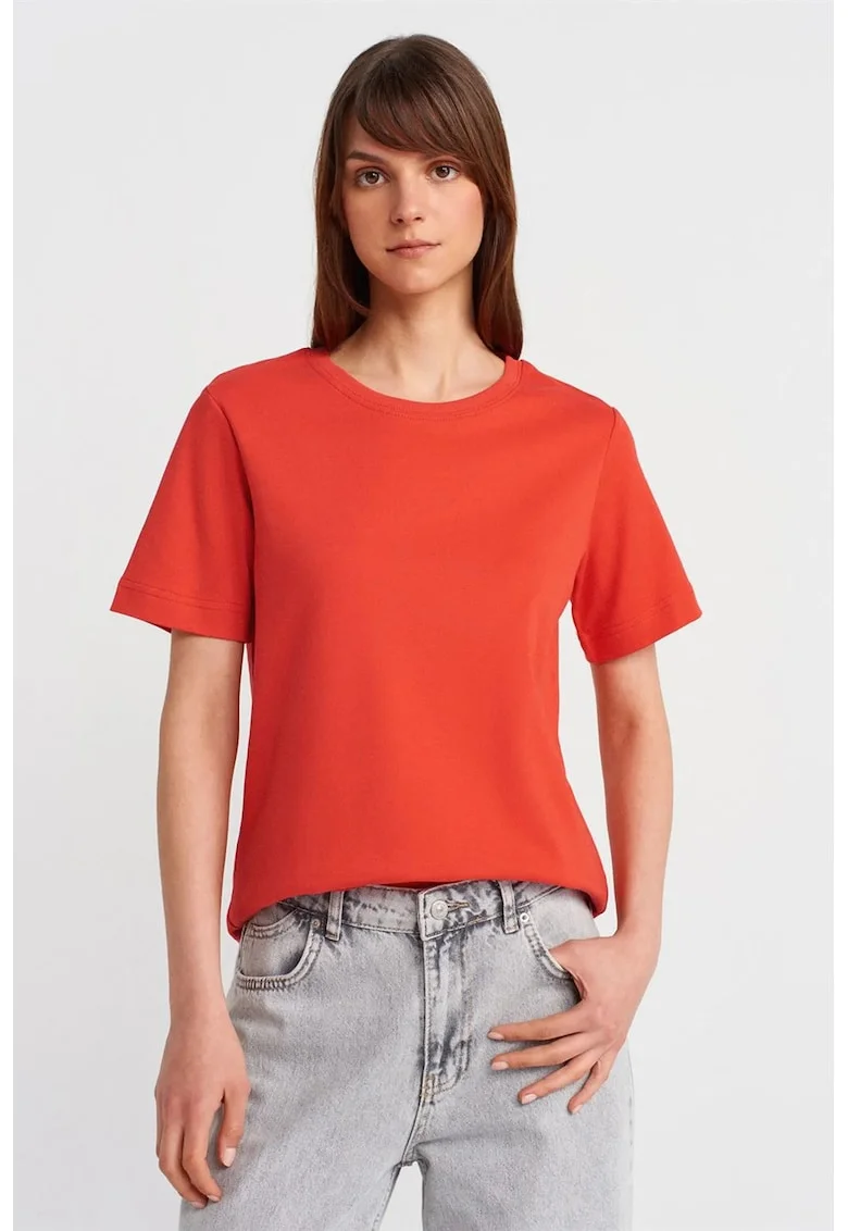 Tricou dama,  tricou din bumbac, maneca scurta, rosu caramiziu