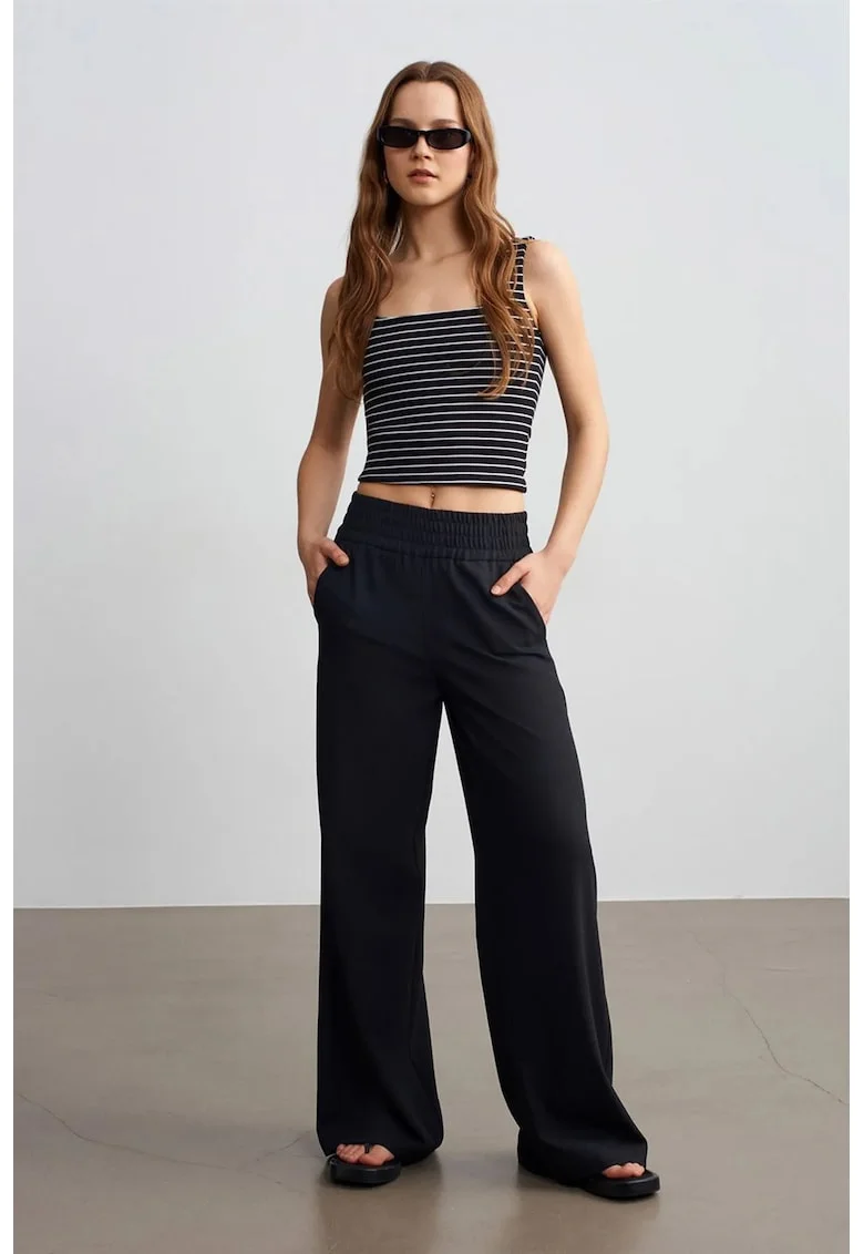 Pantaloni dama,  negru, Negru