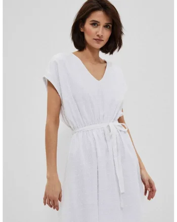 Rochie din tesatura plumeti, Alb