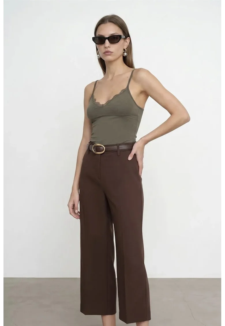 Bluza dama,  fara maneci, captusita, verde kaki, tencel