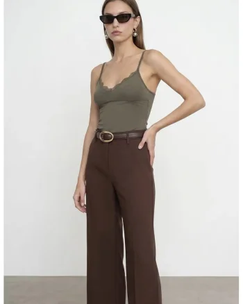 Bluza dama,  fara maneci, captusita, verde kaki, tencel