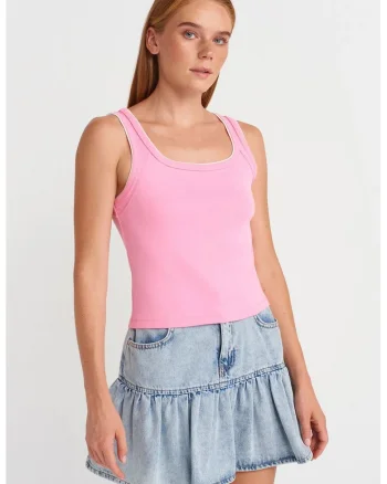 Bluze dama,  Bluza Cami, casual, roz aprins, 100% bumbac