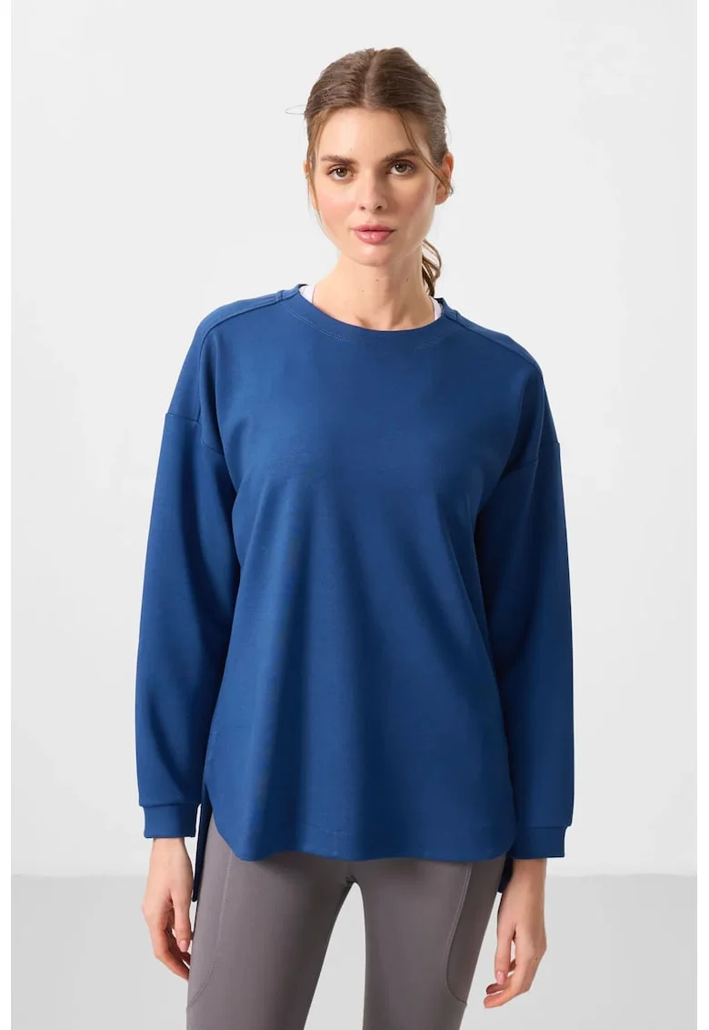 Tunica,  relaxata, Oxford Blue, amestec tricotat viscoza-poliester-elastan,