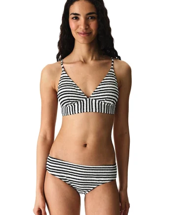 Top de baie cu dungi Ringer, Alb/Negru