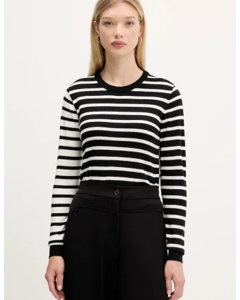 Bluza dama de lana  BERGEN L INTL Negru | Alb