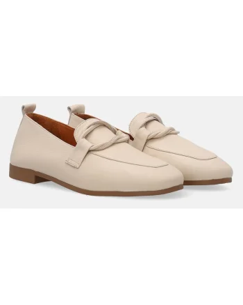 Pantofi Loafer din piele naturala cu toc mic