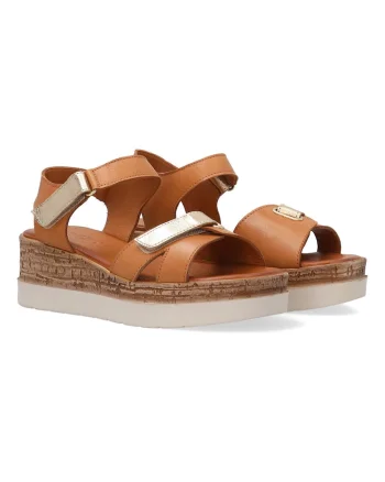 sandale din piele cu wedge