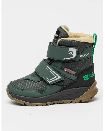Ghete cu velcro si garnituri textile, Negru/Verde feriga