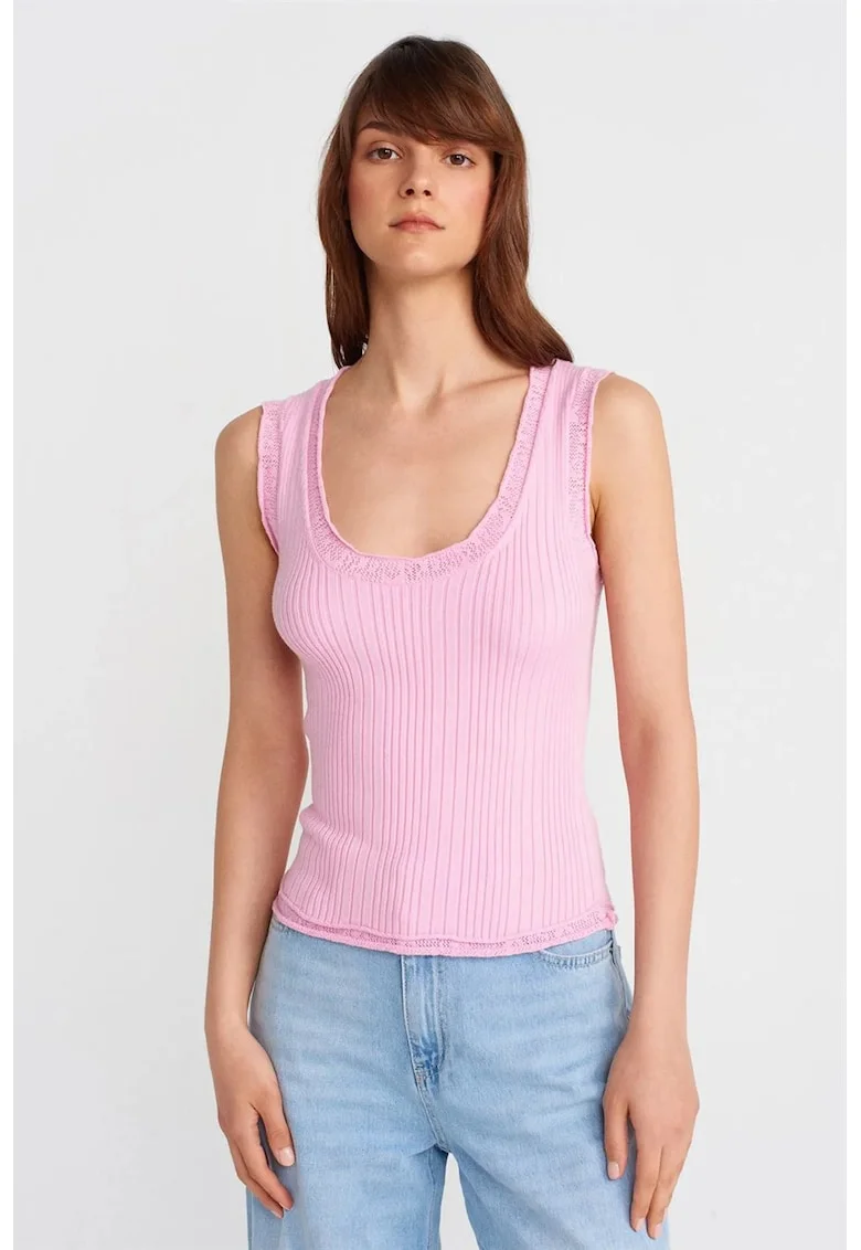 Bluza dama,  slim fit, roz pudra, tricot viscoza-poliester,