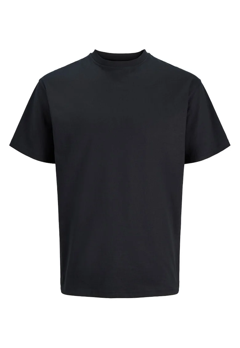 Tricou simplu, barbati big sizes, din bumbac organic, Relaxed Fit, Negru