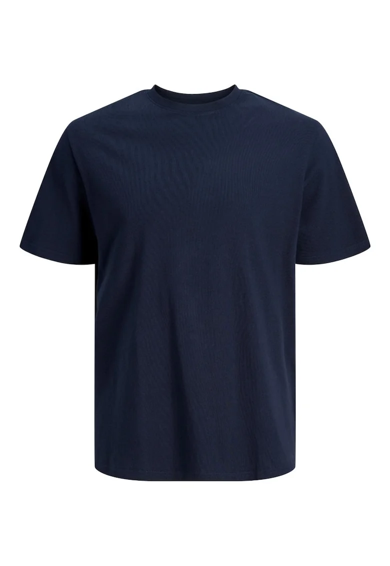 Tricou simplu, barbati big sizes, din bumbac organic, Relaxed Fit, Bleumarin inchis