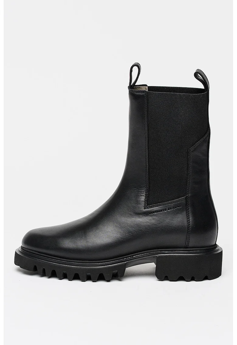 Ghete Chelsea din piele, Negru